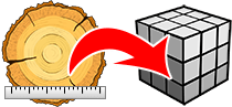 Log volume calculator  Logs Diameter / Length → Volume